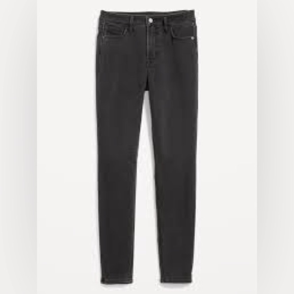 Old Navy Black High Rise Super Skinny Rockstar Jeans with Built-In Warm